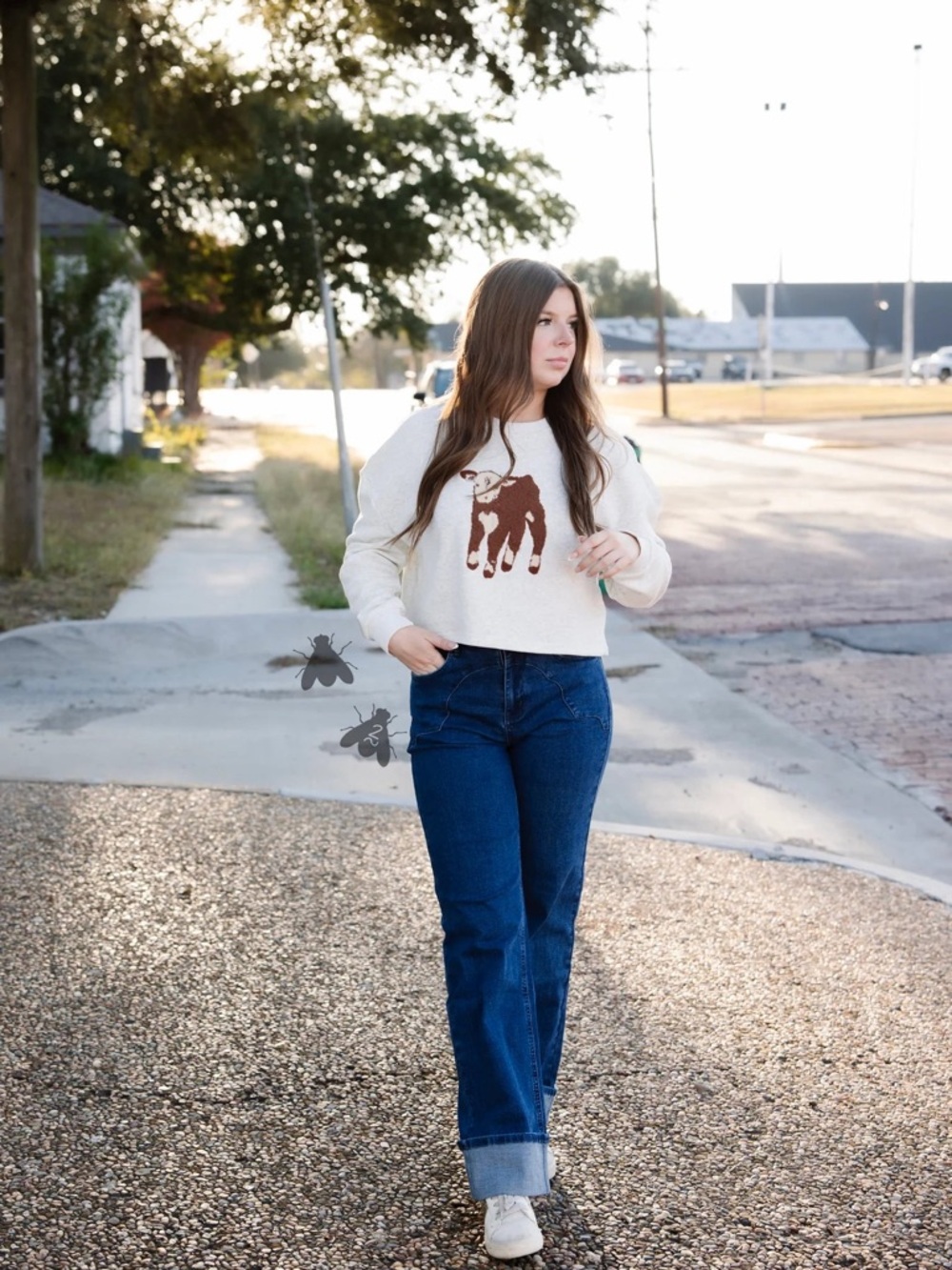 Women's calf crewneck